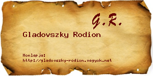Gladovszky Rodion névjegykártya